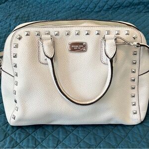 Michael Kors Studded White Leather Purse slightly used condition see photos.